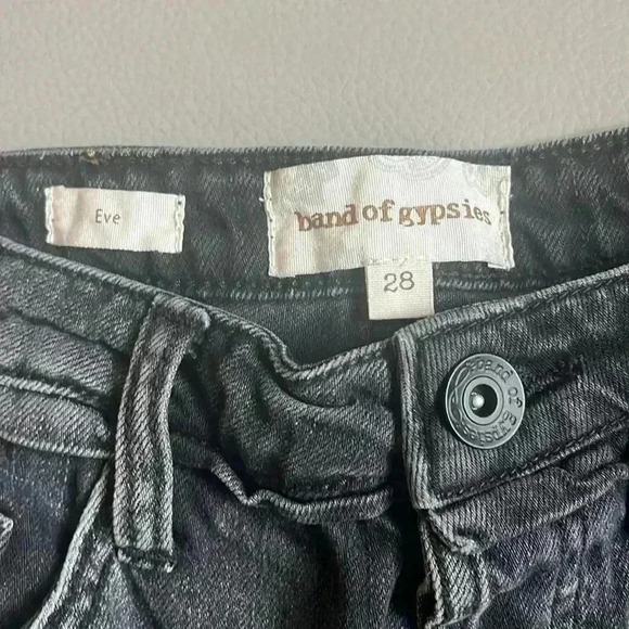 Band of Gypsies Black Denim Skirt size 28 like new - Picture 7 of 9